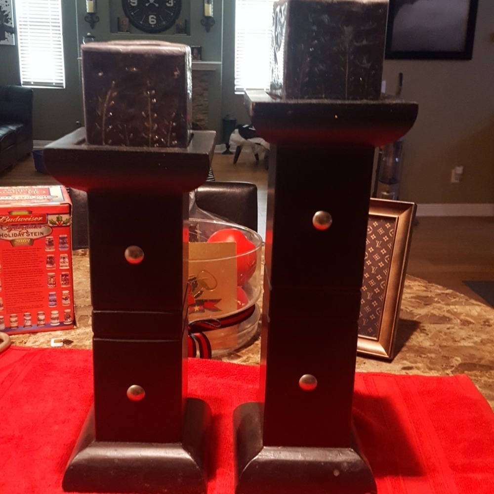 Wooden Candle Holders
